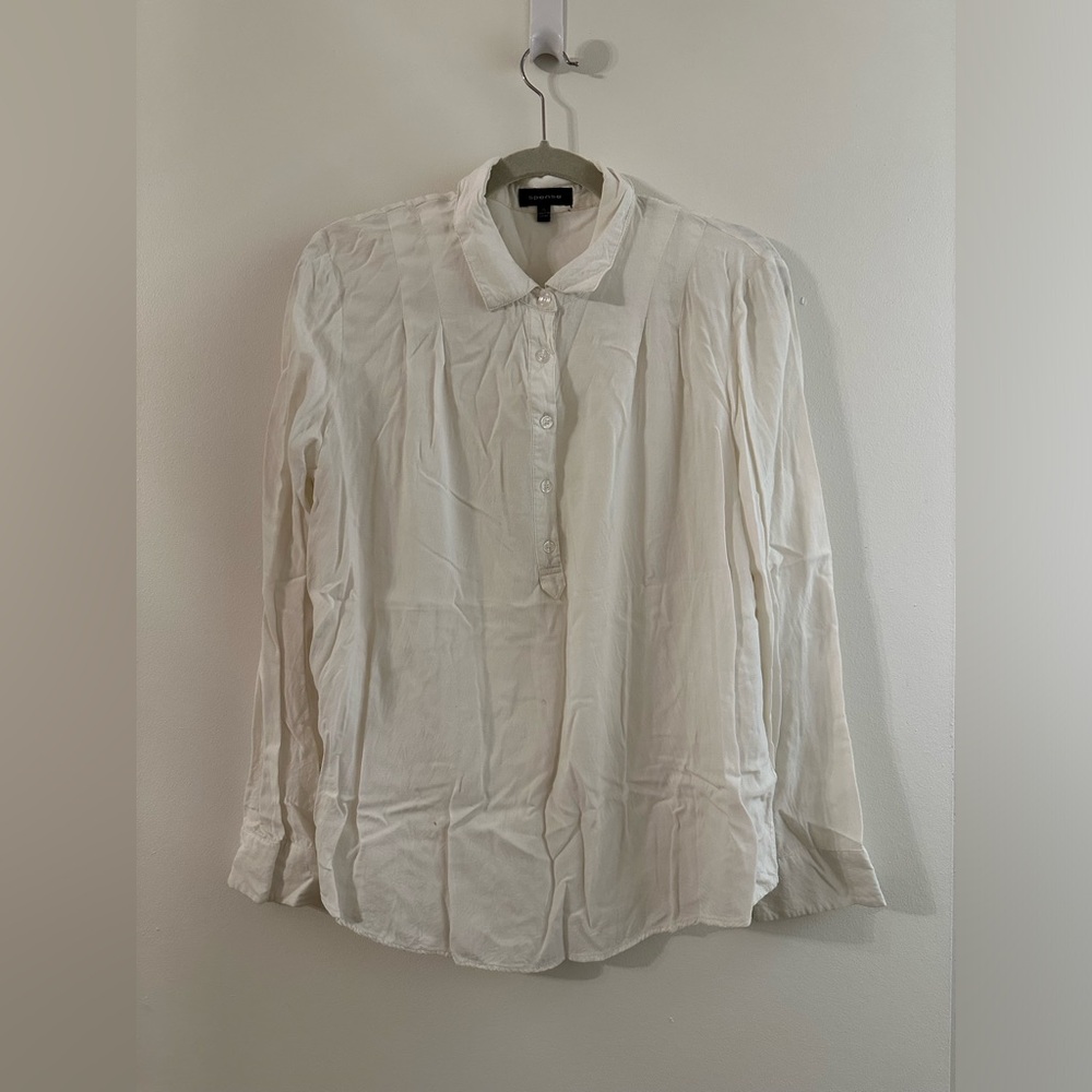 Y2K Ivory Collared Poet Shirt